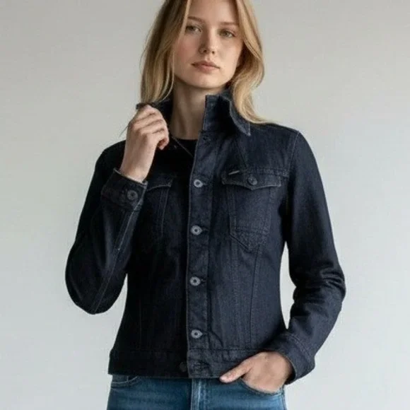 G Star RAW Women Arc Pilot 3D Padded Jacket Dark Wash Denim XS Small NWT $210 - Picture 4 of 14